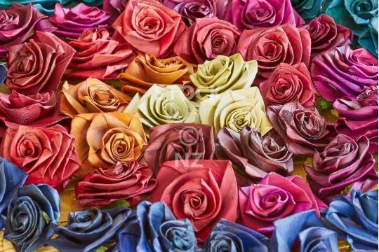 Flax weaving flowers or putiputi - background stock photo