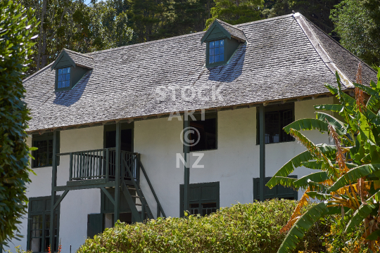 Closeup of Pompallier House - Russell in the Bay of Islands, Northland, New Zealand