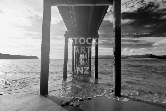 Omapere wharf in Hokianga, Northland, New Zealand