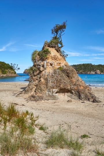 Rock formation on Matapouri Beach - Tutukaka Coast, Northland, NZ - Exploring one of New Zealand’s most beautiful beaches