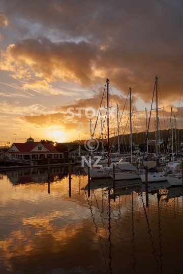 Sunset at the Whangarei Town Basin - Northland, NZ - Early evening reflections in the yacht harbour