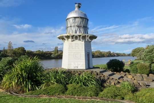 Wairoa lighthouse  - The Portland Island lighthouse from Mahia Peninsula is now the main attraction in the small town of Hawke’s Bay region - lower resolution quality photo, ideal for web use