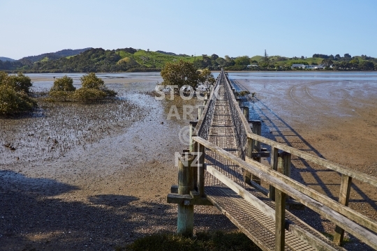 Whananaki footbridge at the southern end - Northland, NZ