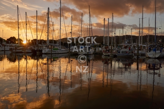 Whangarei Town Basin at sunset - Northland, New Zealand